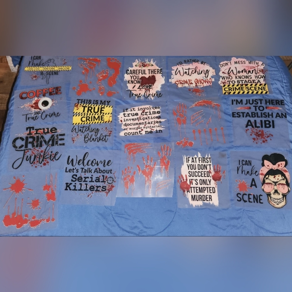 17  Iron On Heat Transfers True Crime Decals